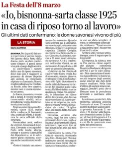 Il Secolo XIX Edizione Savona dell'8 marzo 2017 | Opere Sociali Servizi Savona